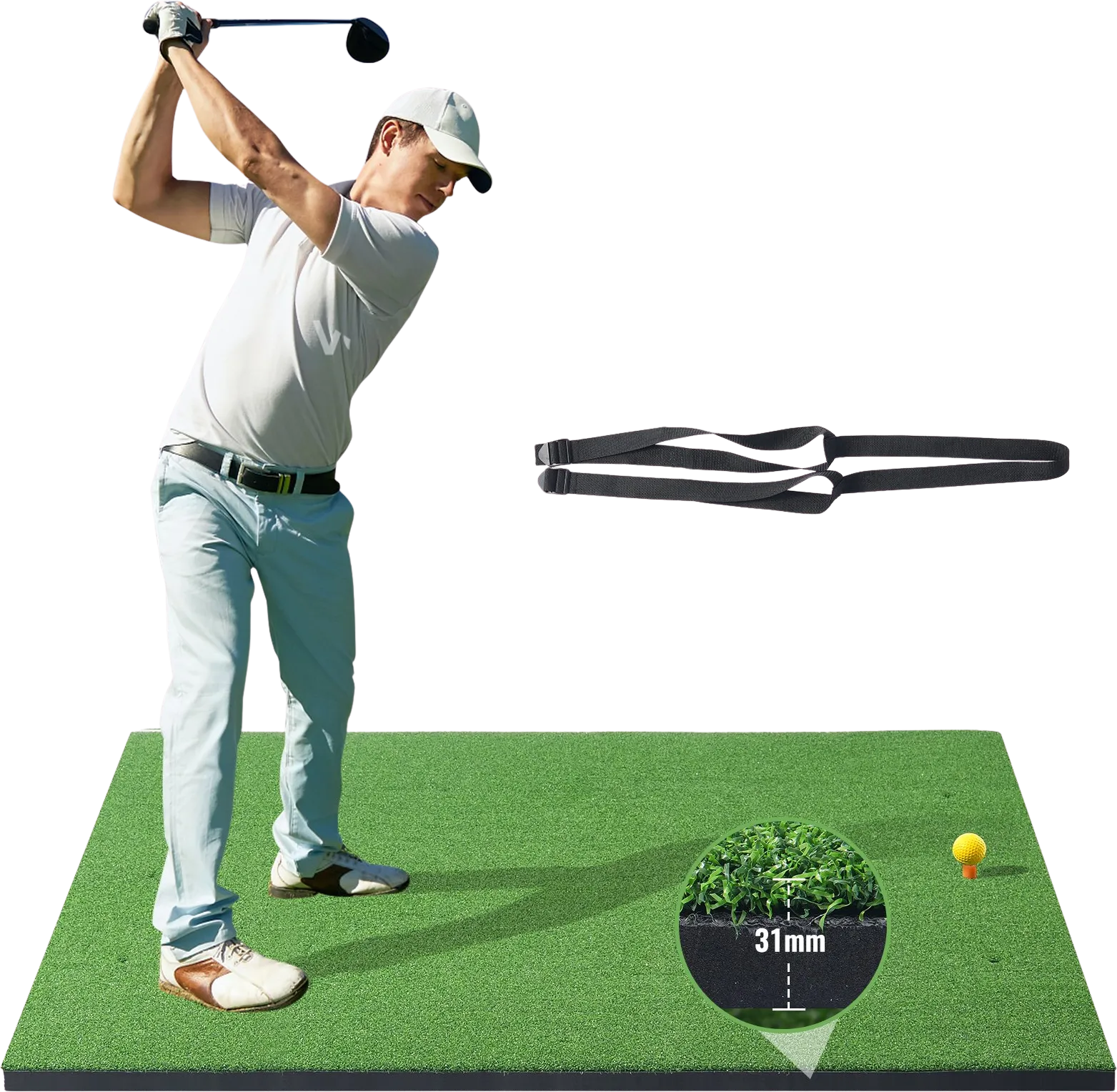 Vevor Golf Hitting Mat 5' x 5' Turf Training Aid New