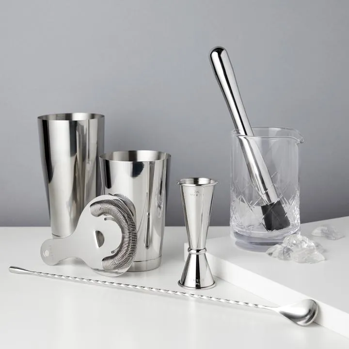 Viski 7-Piece Stainless Steel Bar Set